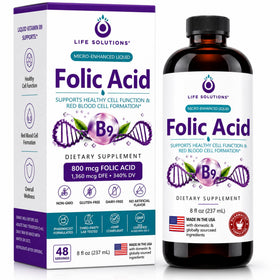 Complément alimentaire Life Solutions Vitamine B9 Acide Folique 800mcg vue de face