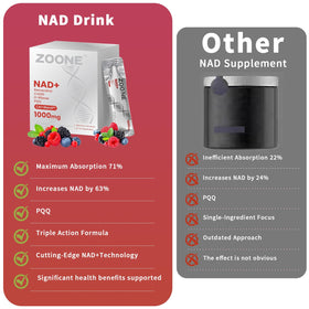 Complément alimentaire liquide Zoone sur fond neutre
