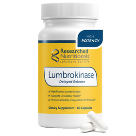Complément alimentaire Lumbrokinase Researched Nutritionals 60 capsules vue avant