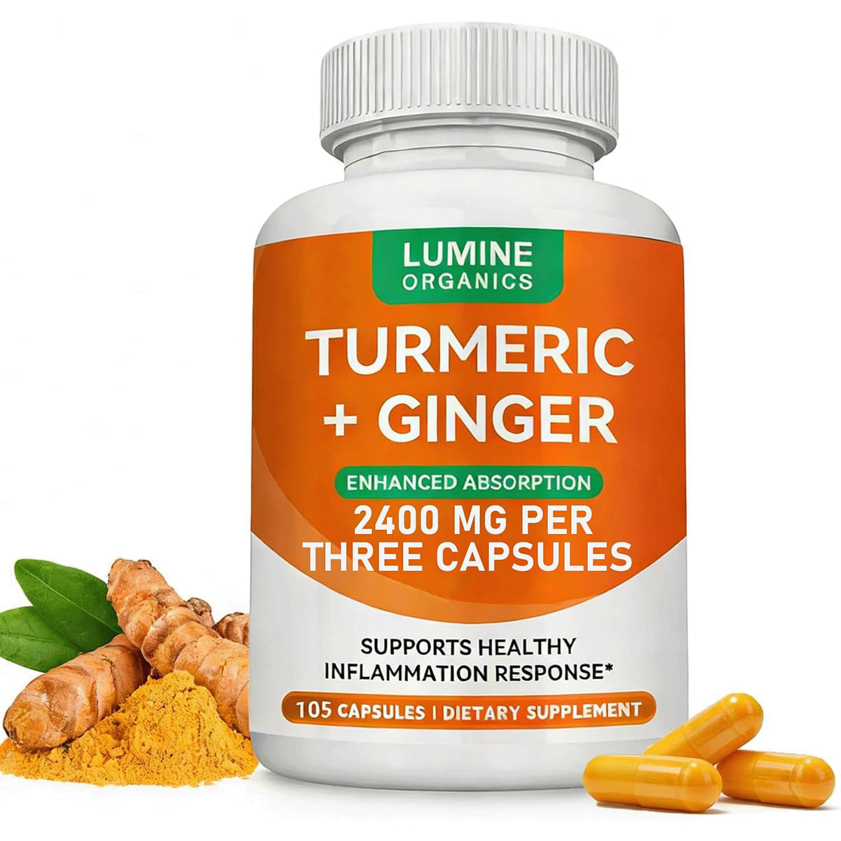 Complément alimentaire Lumine Organic Curcuma Curcumin 2400mg vue avant