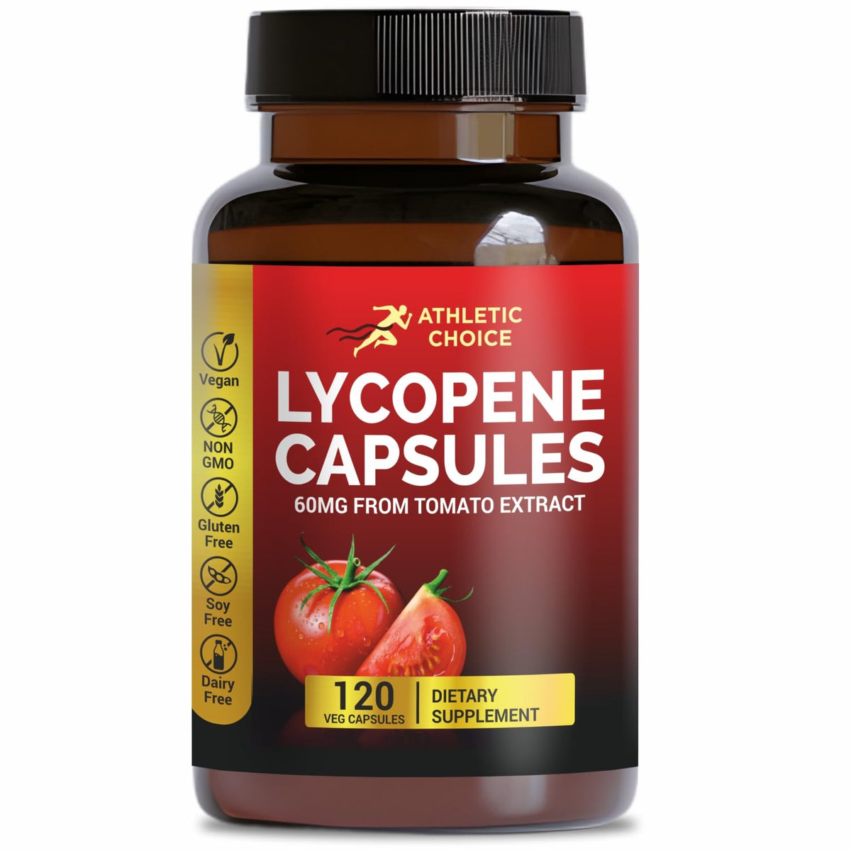 Complément alimentaire Lycopène Athletic Choice 60 mg 120 capsules vues de face