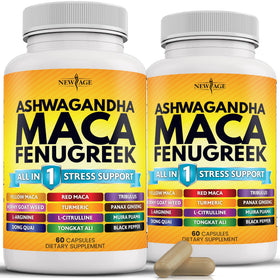 Complément alimentaire Maca Ashwagandha NEW AGE 120 capsules vue de face