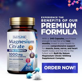 Complément alimentaire Magnésium Citrate 1000mg - Built by Nature, vue arrière