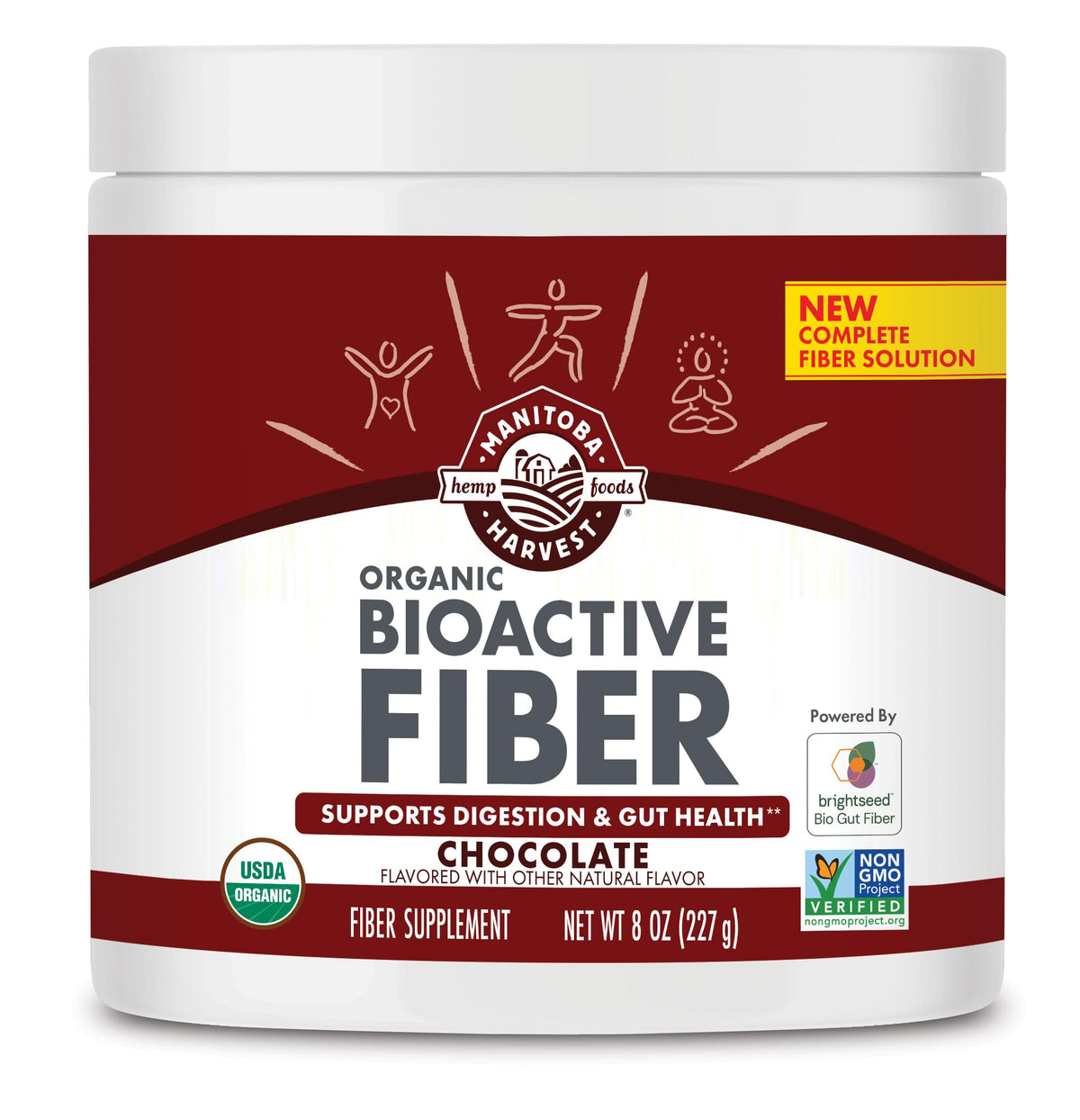 Complément alimentaire Manitoba Harvest BioActif au chocolat 295g vue de face