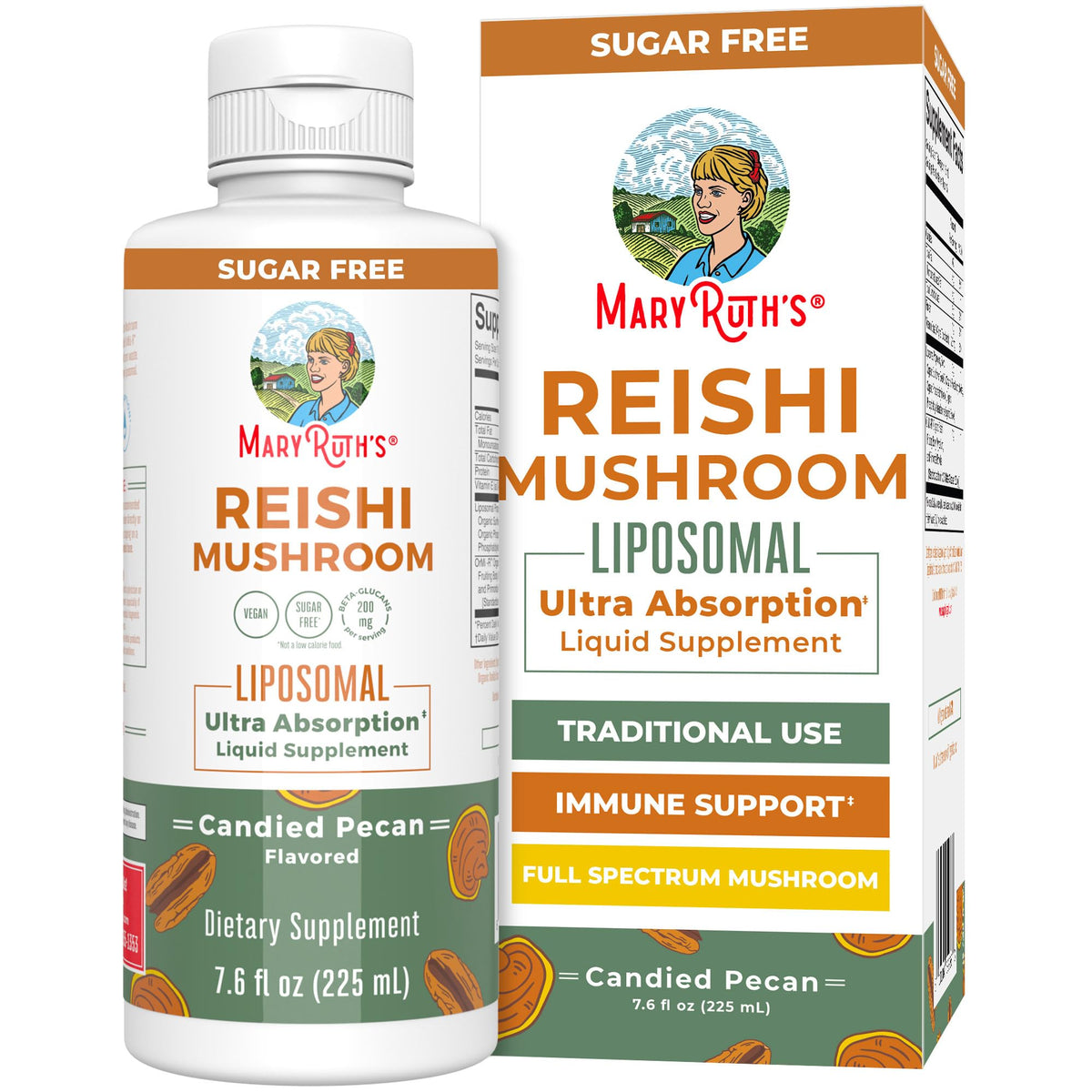 Complément alimentaire MARYRUTH'S au champignon Reishi bouteille vue de face