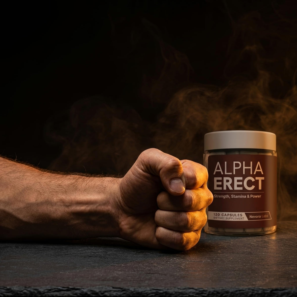 Complément alimentaire masculin Nevora Labs sur fond neutre