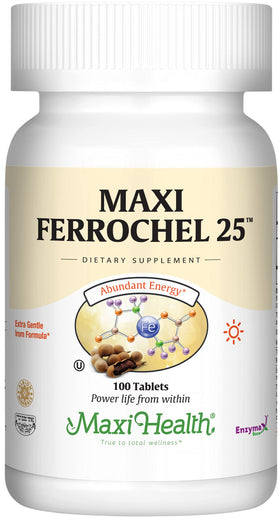Complément alimentaire Maxi Health Fer 25mg 100 comprimés, vue avant