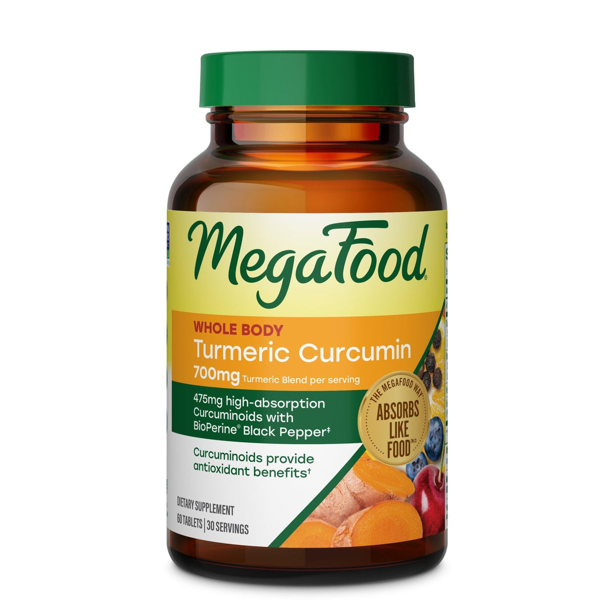 Complément alimentaire MegaFood Curcuma Extra Fort 500 mg - vue avant