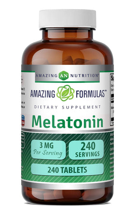 Complément alimentaire Mélatonine 3 mg Amazing Nutrition, vue avant