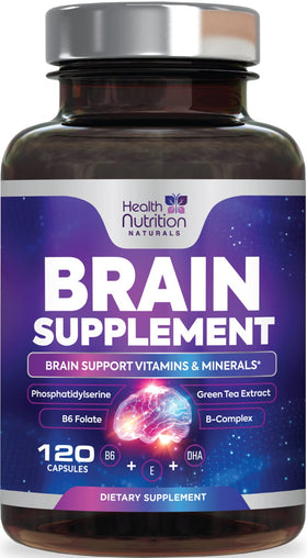 Complément alimentaire mémoire Health Nutrition Naturals 120 capsules vue avant
