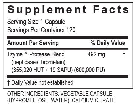 Complément Alimentaire Multi-Enzymes 120 capsules sur un fond neutre
