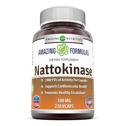 Complément Alimentaire Nattokinase 200 mg Amazing Nutrition, vue avant