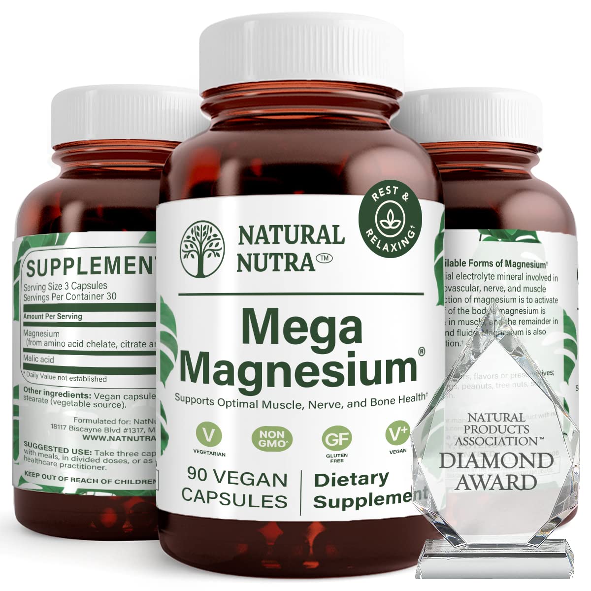 Complément alimentaire Natural Nutra Magnésium 400mg - vue avant