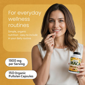 Complément alimentaire NaturaLife Labs Maca bio sur une table