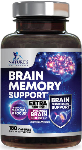Complément alimentaire Nature's Nutrition Mémoire 180 capsules vue de face