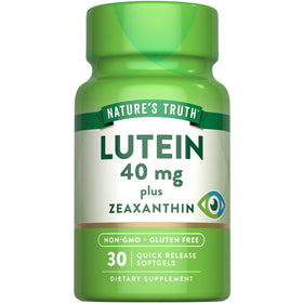 Complément alimentaire Nature's Truth Luteine 40mg, flacon avant avec étiquette