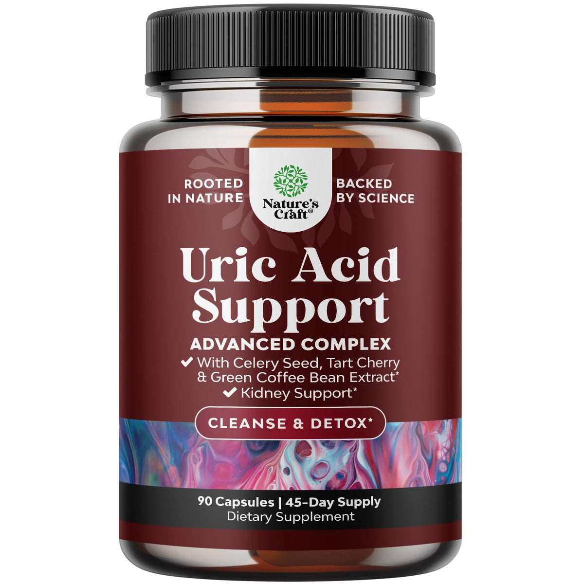 Complément alimentaire Natures Craft Soutien Uric Acid 90 capsules, vue avant