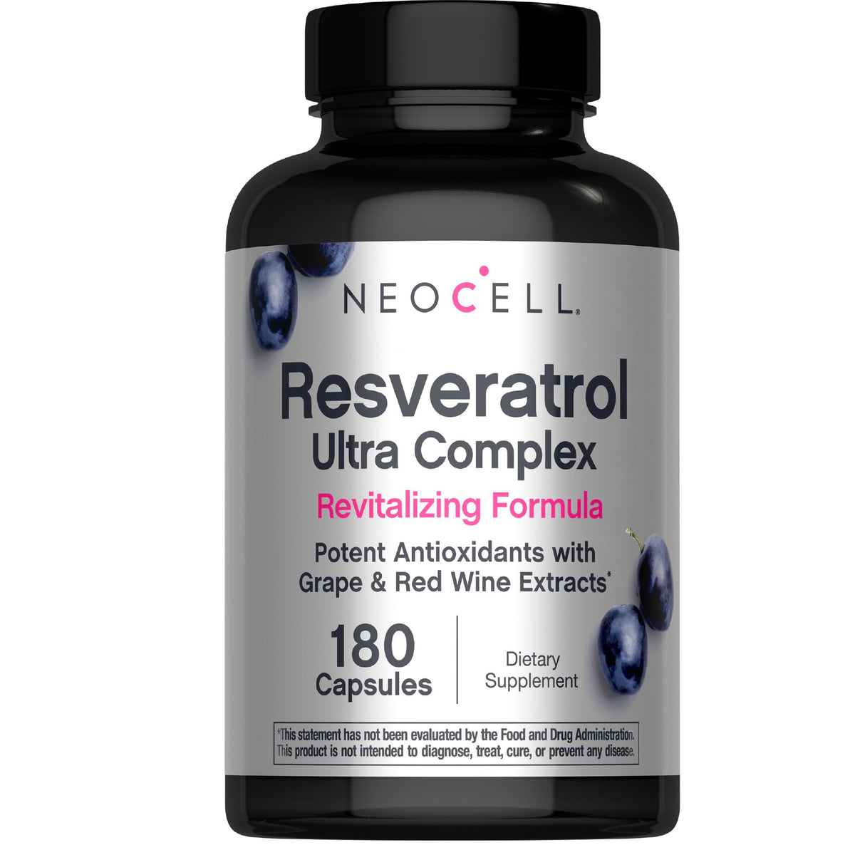 Complément alimentaire NeoCell Resvératrol 180 capsules vue de face