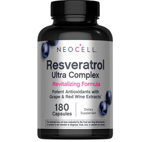 Complément alimentaire NeoCell Resvératrol 180 capsules vue de face