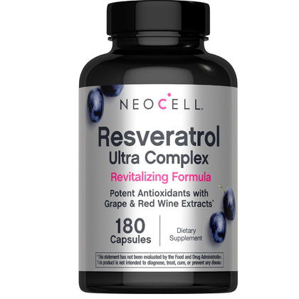 Complément alimentaire NeoCell Resvératrol 180 capsules vue de face