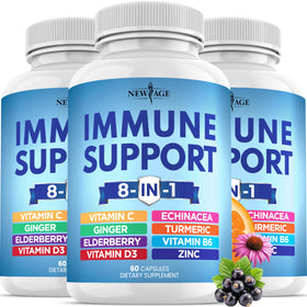 Complément alimentaire NEW AGE 8 en 1, pack de 3, 180 capsules