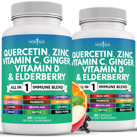 Complément alimentaire NEW AGE Quercétine Zinc Vitamine C D 120 gélules vue de face