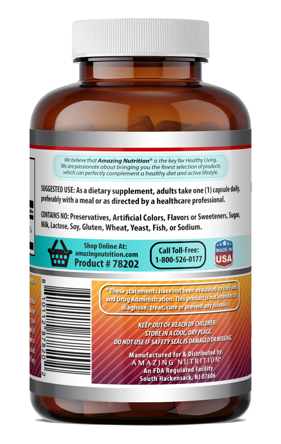 Complément Alimentaire Niacine 500 mg Amazing Nutrition - Bouteille ouverte montrant les capsules