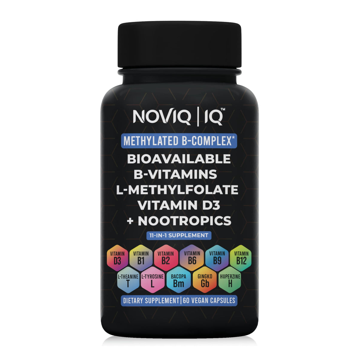 Complément alimentaire NOVIQ B-Complex 11-en-1 60 capsules vue de face