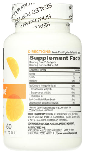 Complément Alimentaire Omega 3 60 Capsules de 365, capsules en gros plan