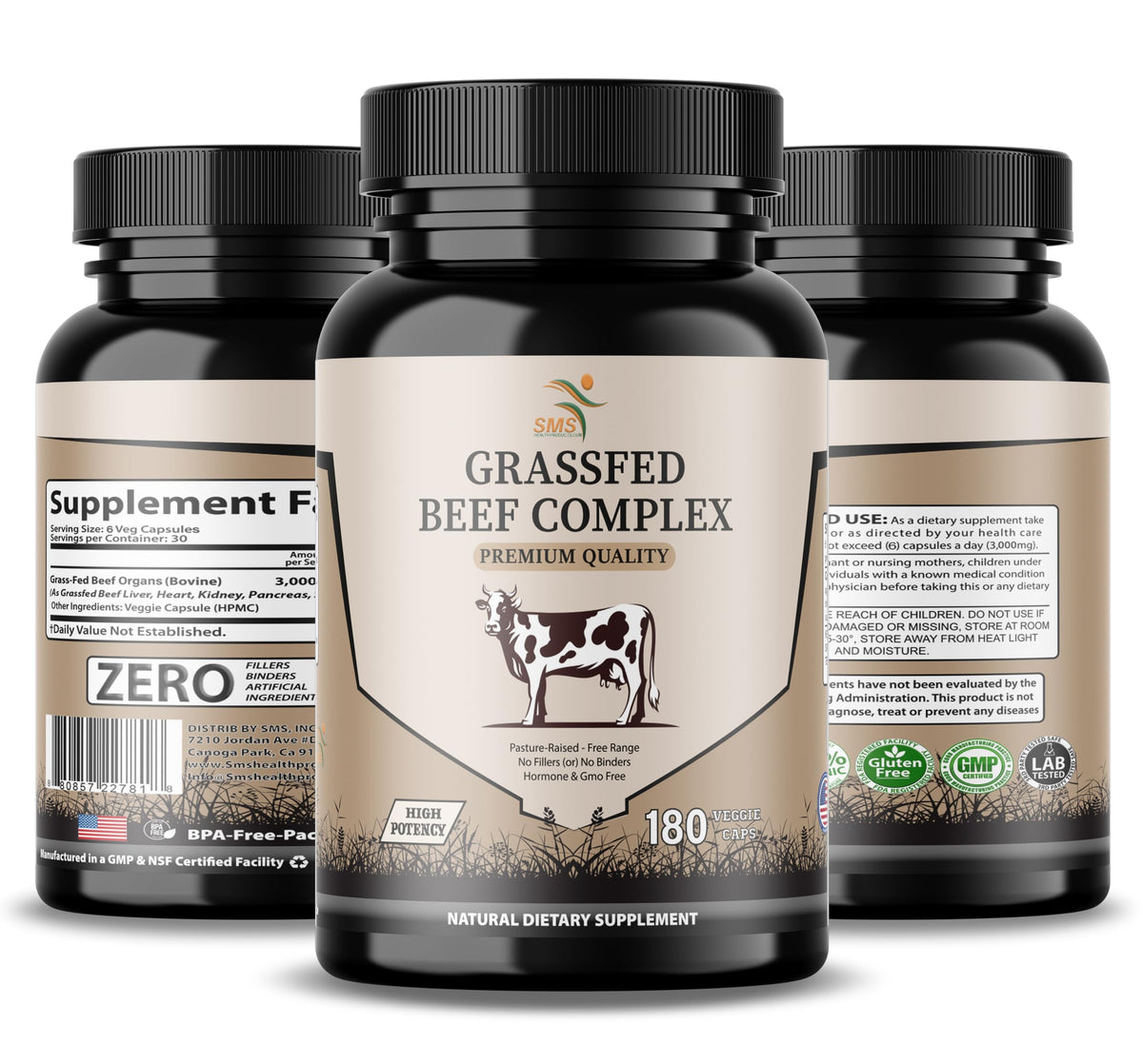 Complément alimentaire organes de boeuf avec fond naturel