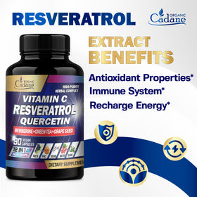 Complément alimentaire Organic Cadane Resvératrol avec ingrédients naturels