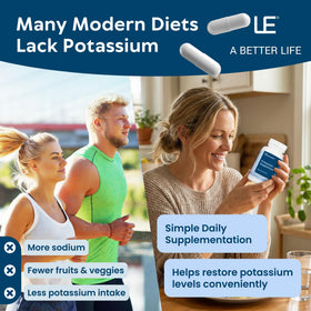 Complément alimentaire Potassium 1020 mg Life support - capsules végétales