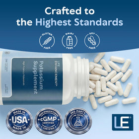 Complément alimentaire Potassium 1020 mg Life support - présentation des capsules