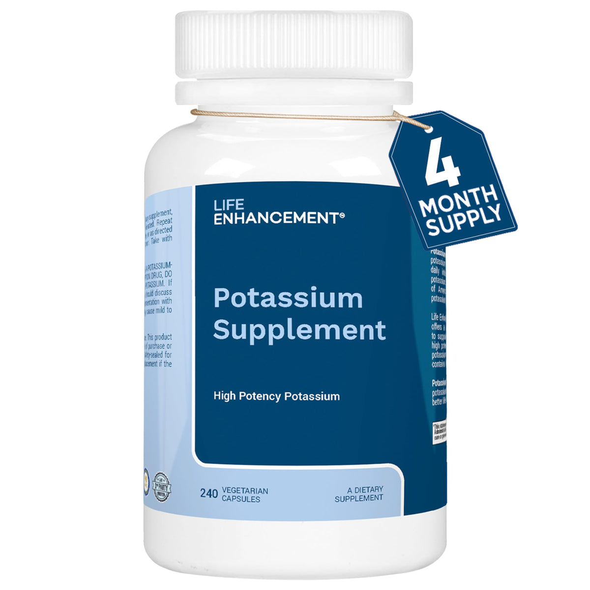 Complément alimentaire Potassium 1020 mg Life support - vue avant de l'emballage