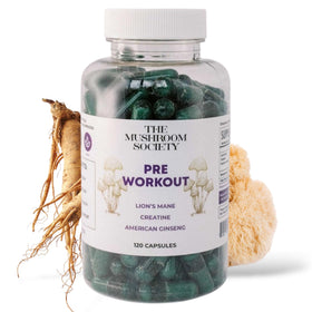 Complément alimentaire pré-workout The Mushroom Society 120 capsules vue avant