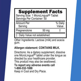 Complément Alimentaire Pregnenolone 50 mg - Détails de la boîte