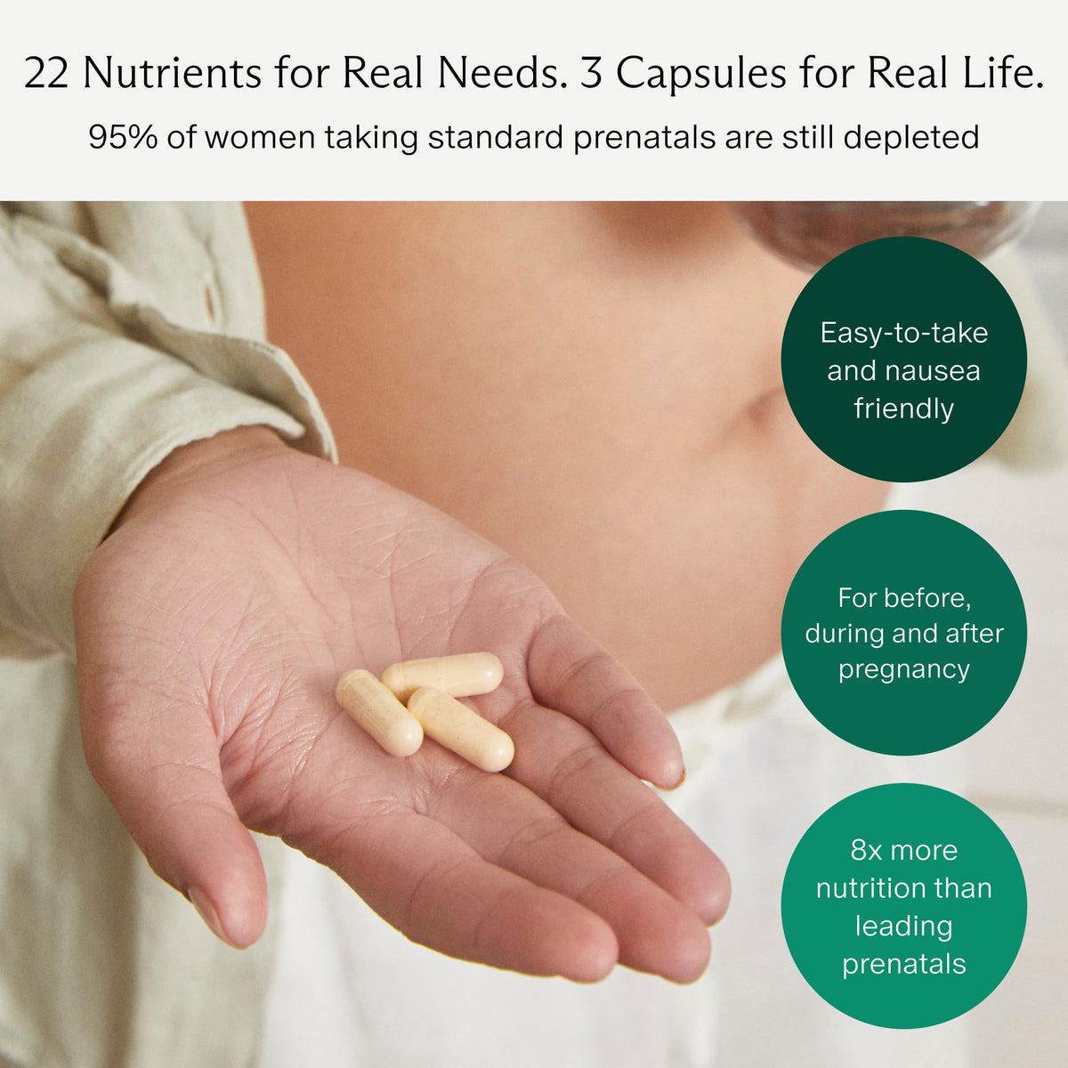 Complément Alimentaire Prénatal Needed. capsules à l'intérieur de l'emballage