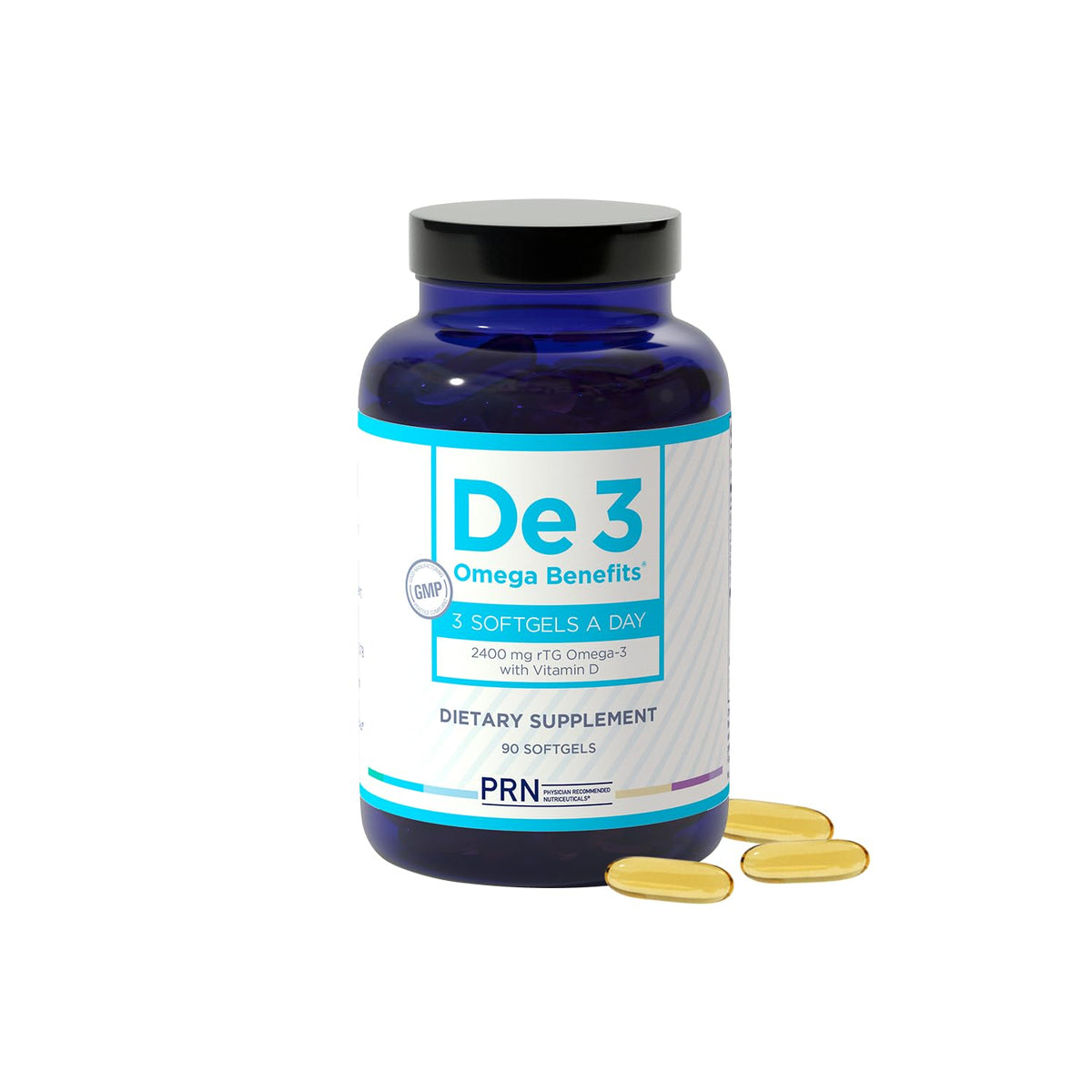 Complément alimentaire PRN Omega 3 De3 90 capsules vue de face