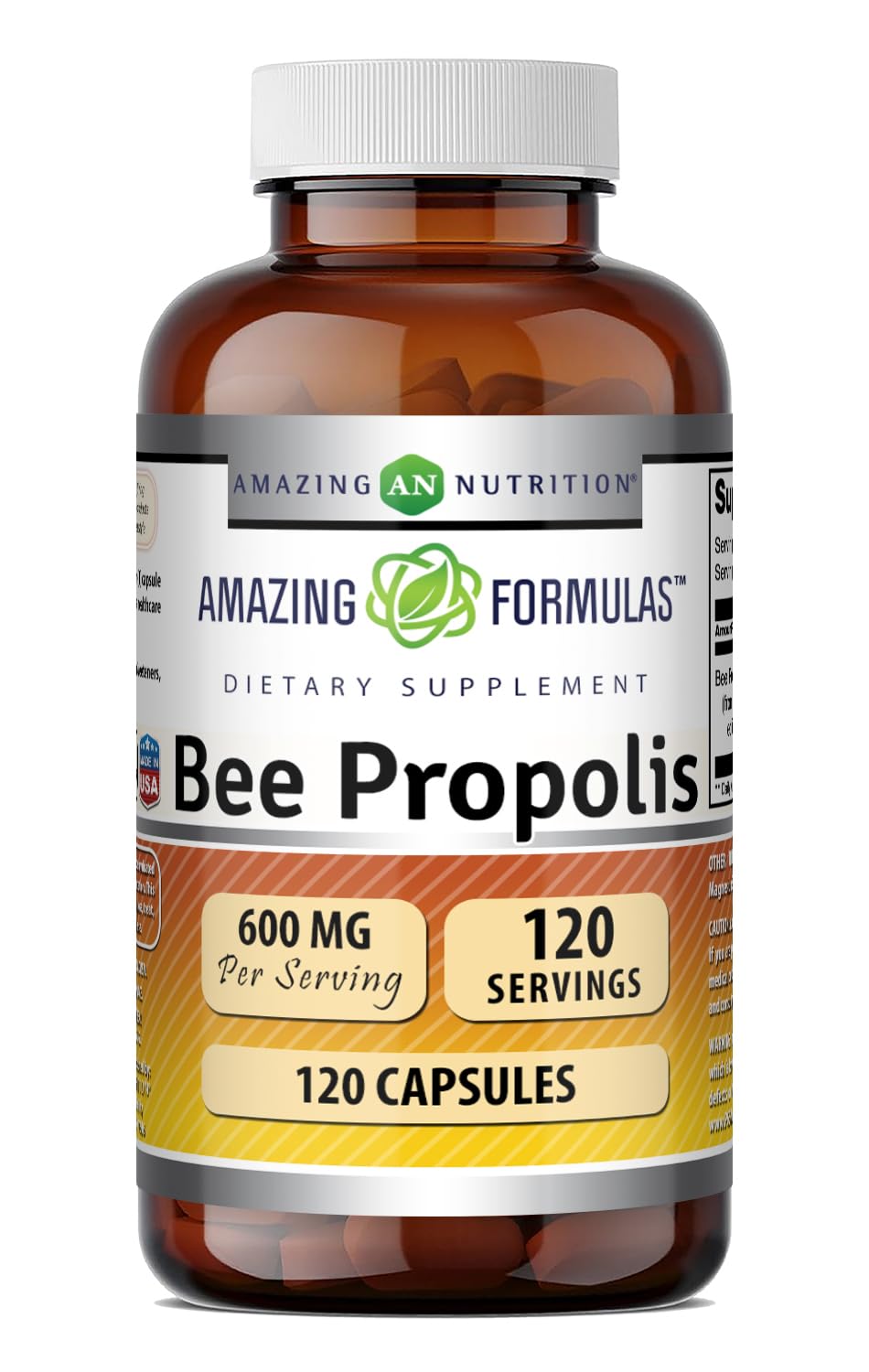 Complément alimentaire Propolis 600 mg Amazing Nutrition vue avant