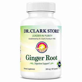 Complément Alimentaire Racine de Gingembre 500 mg de Dr Clark Store, boîte avant
