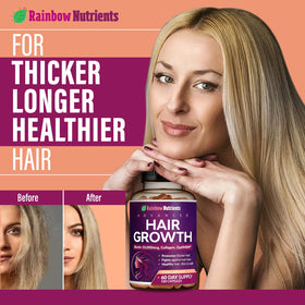 Complément alimentaire Rainbow Nutrients avec 10 000 mcg de biotine, packaging