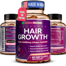 Complément alimentaire Rainbow Nutrients pour croissance des cheveux, 60 capsules
