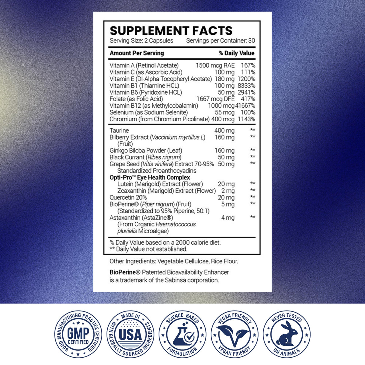 Complément alimentaire Research Verified Vision en vue latérale