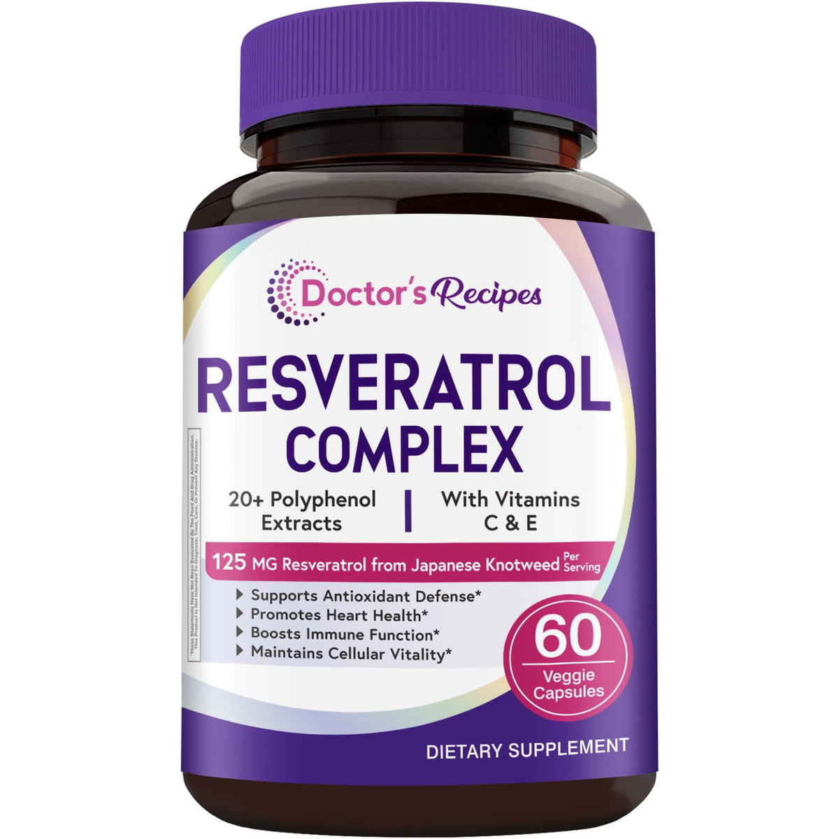 Complément alimentaire Resvératrol 1179mg Doctor's Recipes vue avant