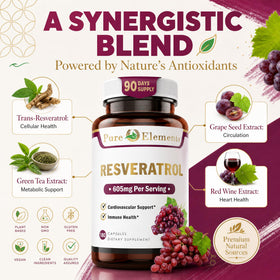 Complément alimentaire Resveratrol 1450mg avec extrait de thé vert