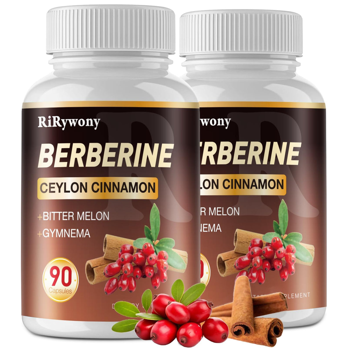 Complément alimentaire RiRywony Health Berbérine 1500 mg 180 capsules vue de face
