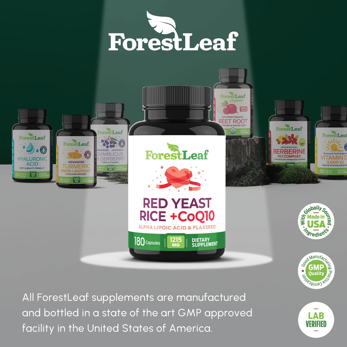 Complément alimentaire Riz Rouge ForestLeaf avec acide alpha-lipoïque