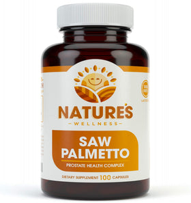 Complément alimentaire Saw Palmetto de Natures Wellness, 1000mg, packaging avant