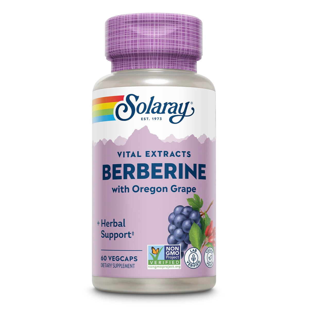 Complément alimentaire SOLARAY Berberine 250 mg 60 VegCaps vue avant