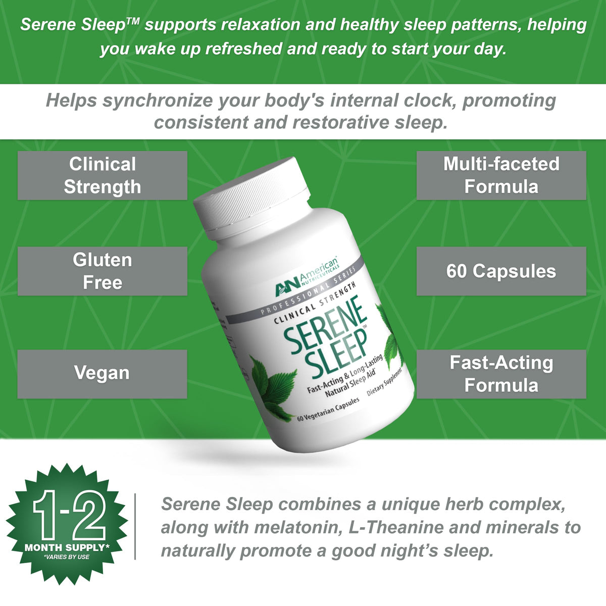 Complément Alimentaire Sommeil American Nutriceuticals avec des plantes